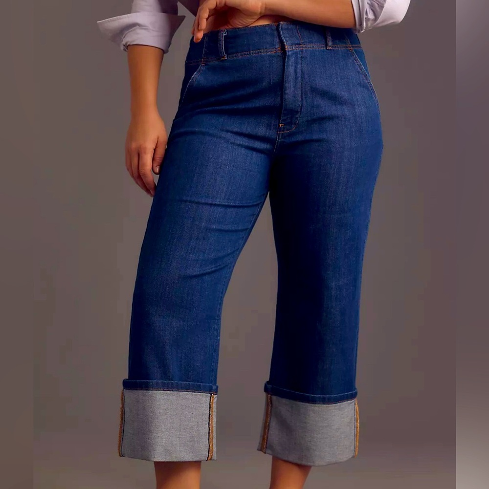 Anthropologie Pilcro Maisy Relaxed Cuff Mid-Rise Straight-Leg Jeans